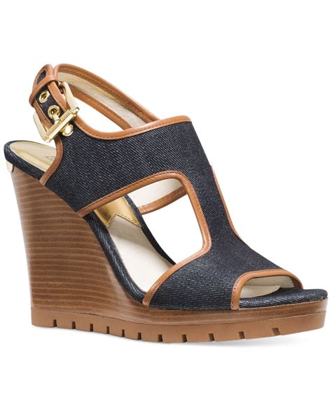 michael kors jill wedges|michael kors denim wedges.